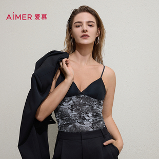 爱慕26春夏临界之境女士细肩带带胸垫打底上衣轻薄背心AM71C511