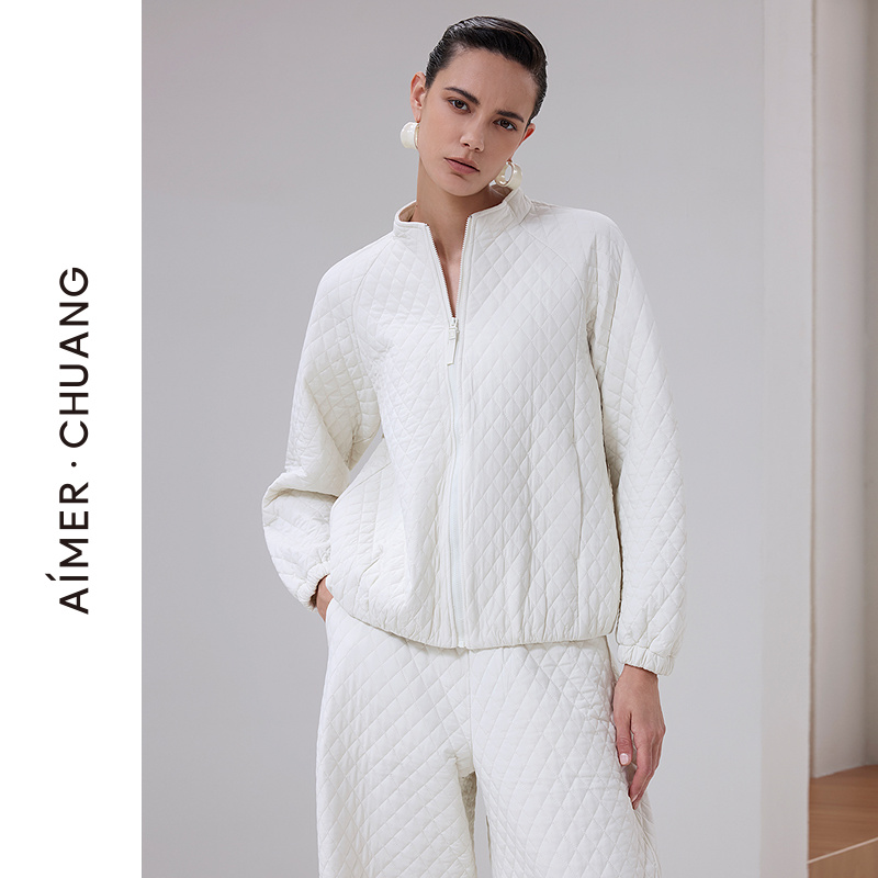 爱慕·CHUANG秋冬季原典2家居服女睡衣绗缝立领长袖外套CA452032