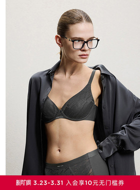 AIMER CHUANG明动8内衣女3/4薄模杯大罩杯大胸显小文胸CA112171