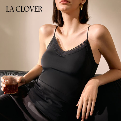 LaClover镜像打底吊衣吊带外穿细肩带V领上衣CC71AD1