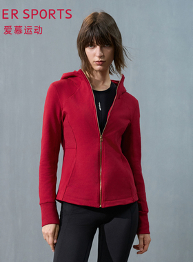 爱慕运动秋日向暖24秋冬女士红色带帽拉链棉质加厚短外套AS144T62