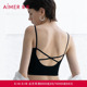 爱慕内衣女夏大U型美背一体织无钢圈背心式 露背吊带文胸AM175701