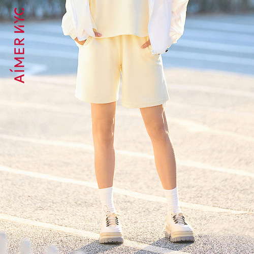 爱慕NYC外穿女HORIZON地平线休闲棉质夏季短裤AN820791