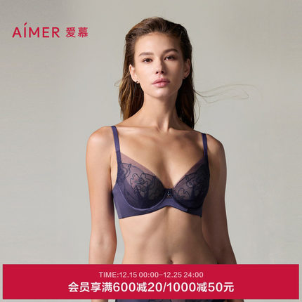 爱慕玫瑰丝语内衣女3/4薄杯性感蕾丝大胸显小文胸AM13A061