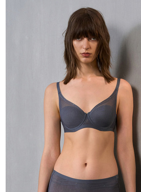 爱慕·CHUANG微观内衣女4/4薄红色大胸显小透气洞洞文胸CA111381