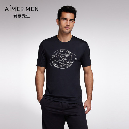 爱慕先生限量创意T恤男士圆领短袖NS81F753