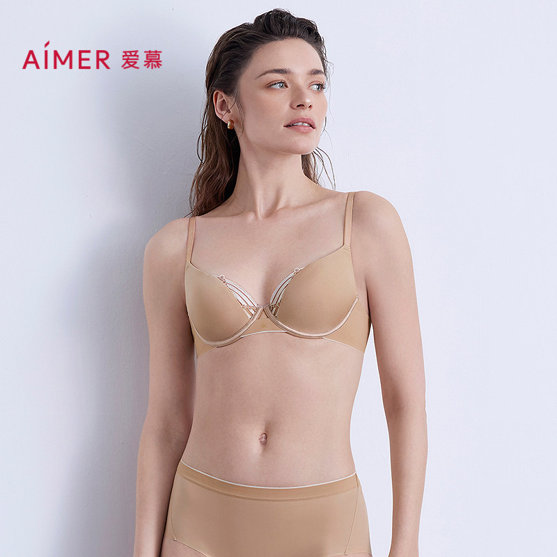 爱慕以爱之名-都市漫步内衣女软钢圈薄模杯大胸显小文胸AM11B581