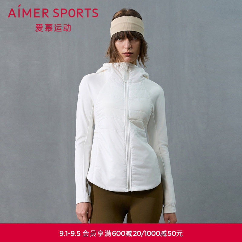 爱慕运动秋日向暖秋冬女士外穿带帽拉链薄棉服AS144T61图片