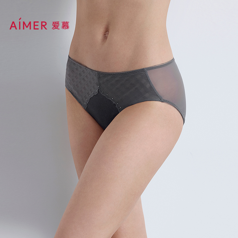 爱慕丝绒格调内裤女棉质里裆性感中腰平角裤AM23B621