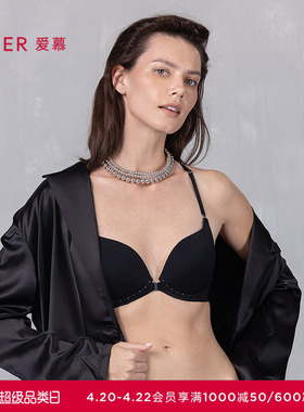 爱慕倾心之约25夏内衣女无钢圈中厚杯前扣细肩带美背文胸AM17A822