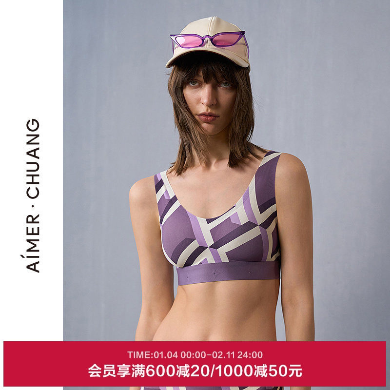 AIMER CHUANG趣野内衣女圆领无钢圈全包围文胸CA171571