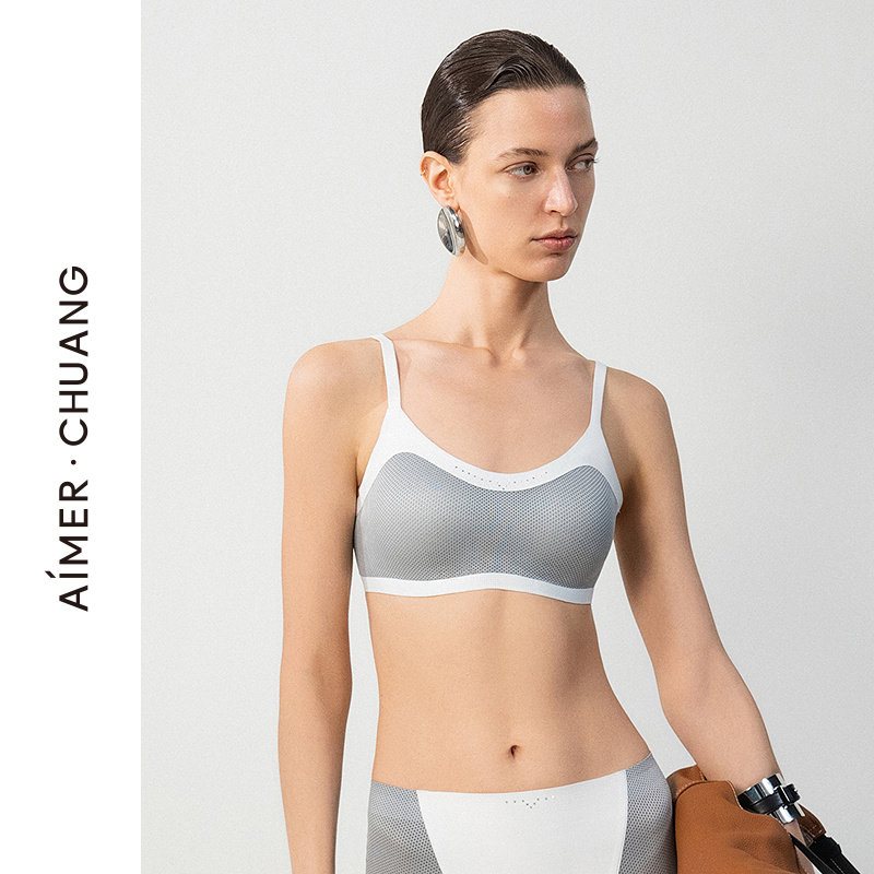 AIMER CHUANG25夏锁甲4内衣女圆领无钢圈简约薄款文胸CA171581
