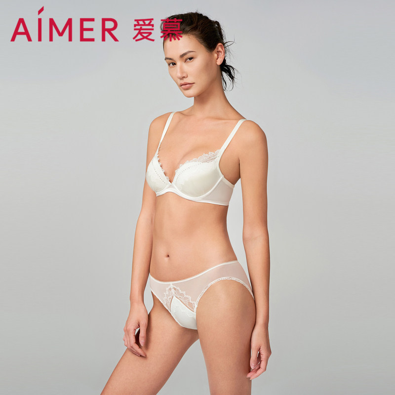 爱慕内裤女性感蕾丝本命年红色棉质底裆低腰三角裤AM228881