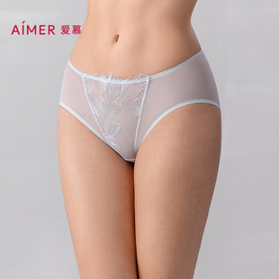 女棉质底裆性感蕾丝中腰平角裤 3条179元 爱慕一路生花25春夏内裤