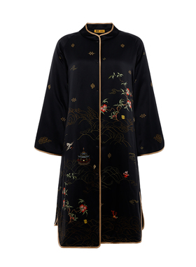 爱慕皇锦睡衣女桑蚕丝家居服定位印花棉袍-海屋添筹HJ21516