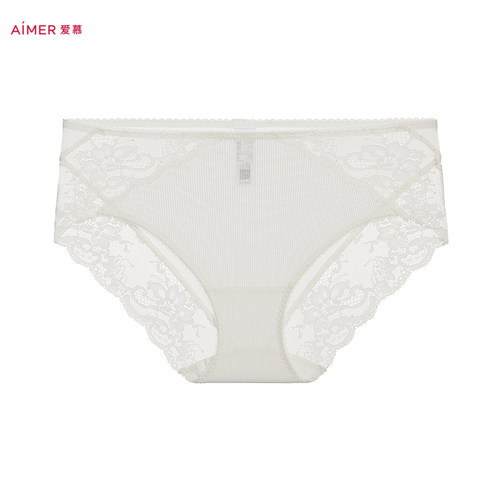 爱慕春野妙享内裤女性感蕾丝中腰三角裤AM22C241
