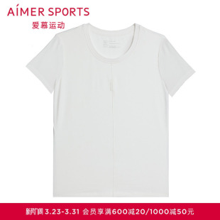 T恤上衣AS143T21 休闲圆领短袖 爱慕运动晨风运动装 女夏季