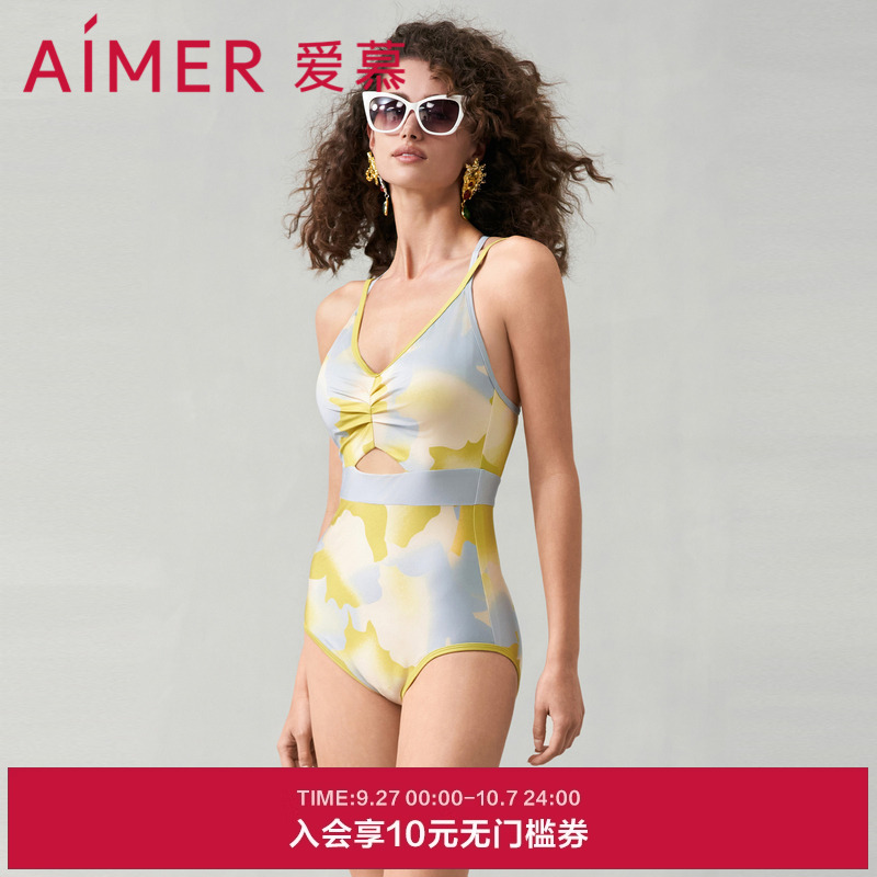 爱慕半夏清光女士夏海边性感连体细带泳衣AM689751