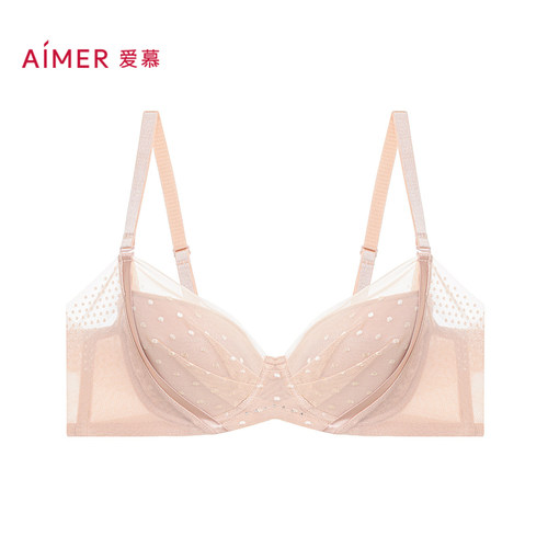 爱慕官方正品内衣薄款大胸显小有钢圈收副乳防下垂文胸罩AM12A911