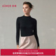爱慕高莫真丝保暖内衣女24秋冬小高领含真丝长袖 打底上衣AM72A272
