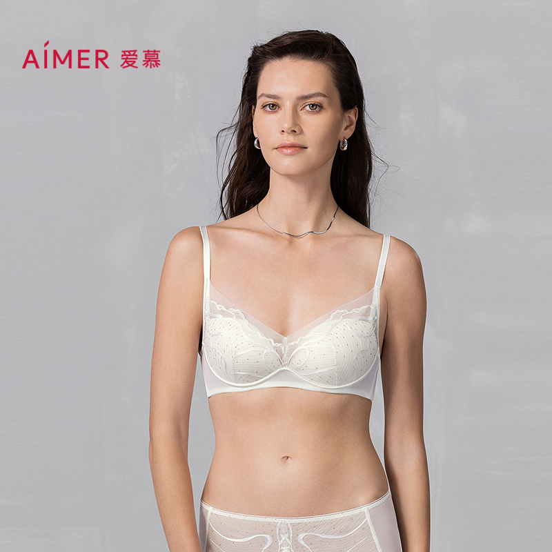 爱慕夏至2025春夏3/4无钢圈中厚模杯隐孔小胸聚拢文胸AM17A981