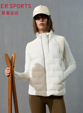 爱慕运动冬野24秋冬女士外穿休闲立领拉链羽绒马甲AS144T52