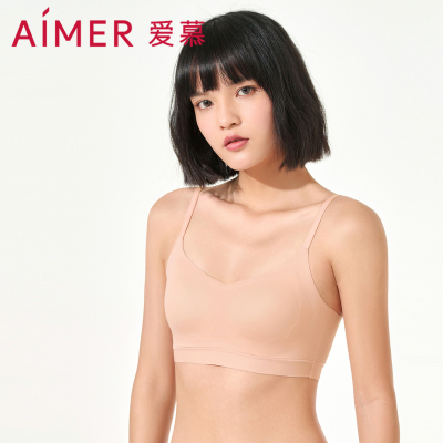 爱慕内衣女无钢圈背心式反定杯肩带式矩阵杯文胸AM176143