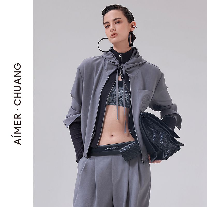 爱慕·CHUANG春秋季倾慕女士外穿轻机能休闲连帽上衣外套CA811931