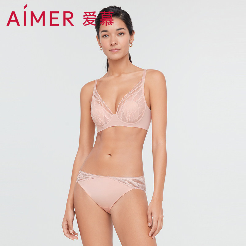 爱慕内裤女性感蕾丝边柔软包臀纯棉底裆薄款中腰三角裤