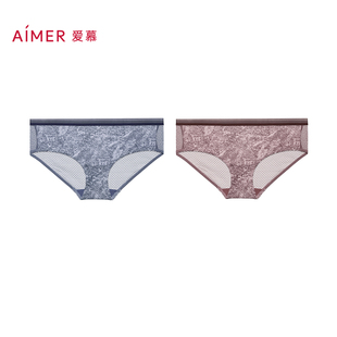 【2件包】爱慕NYC内裤女布什维克花纹舒适低腰平角裤