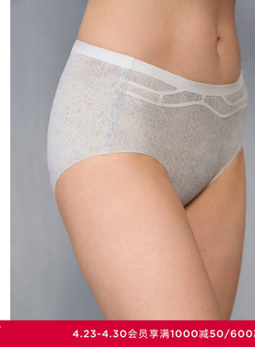 AIMER CHUANG微观内裤女棉质底裆舒适净痕腿围中腰平角裤CA231381