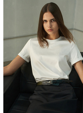 爱慕创 不染纯棉双面布圆领短袖T恤CA721241