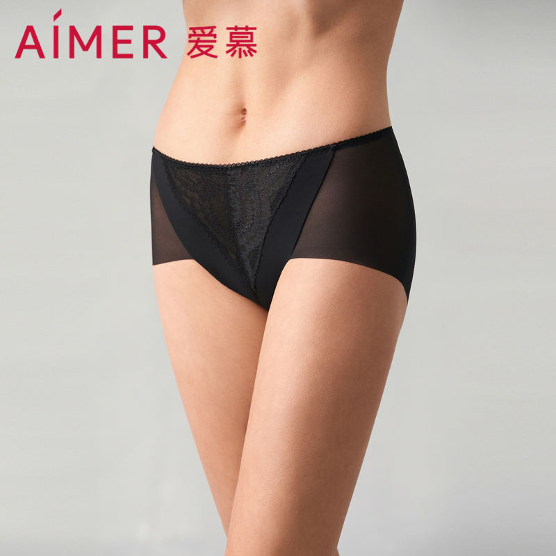 爱慕欢禧内裤女棉质底裆净痕轻薄透气中腰平角内裤AM239291