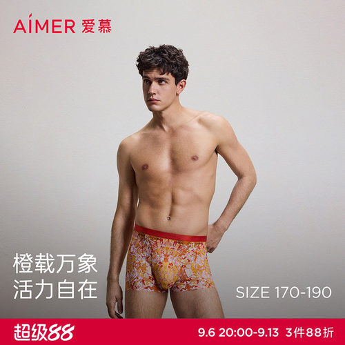 爱慕先生25秋冬USPACE内裤男净痕轻薄易干装腰平角裤NS23M716