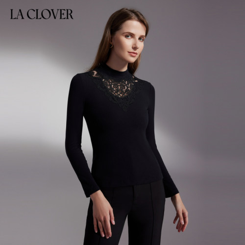 LACLOVER兰卡文赫拉庄园系列长袖罗纹打底LC72WE1