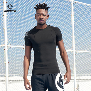 准者短袖压缩衣运动健身男速干篮球训练吸汗高弹透气打底紧身衣服