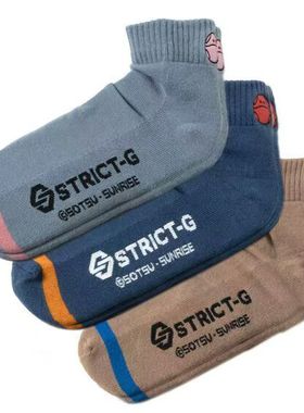 纯原正品散货STRICT-G机动战士高达哈罗主题刺绣毛巾底短袜