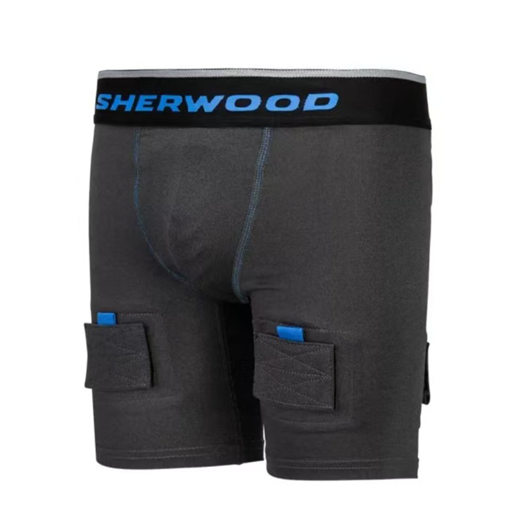SHERWOOD儿童青少成人男女透气紧身压缩专业冰球训练护裆速干短裤