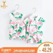 Baoran babyiesies mùa hè mỏng cotton quần áo ngủ công chúa quần áo leo núi quần áo nữ bé quần áo mùa hè 5582 - Áo liền quần