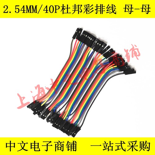 2.54MM/40P杜邦线彩排线 双头1P壳  10CM 20CM 40CM--1米 母-母