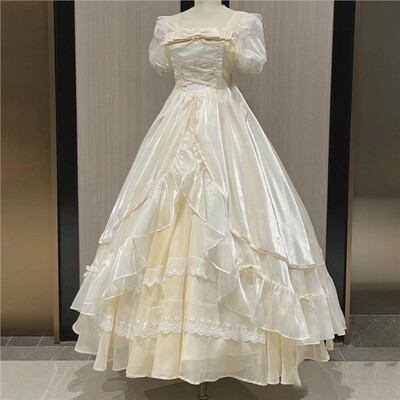 呜呼大裙子lolita轻礼服花嫁成人礼服公主洛丽塔长裙主持人礼服