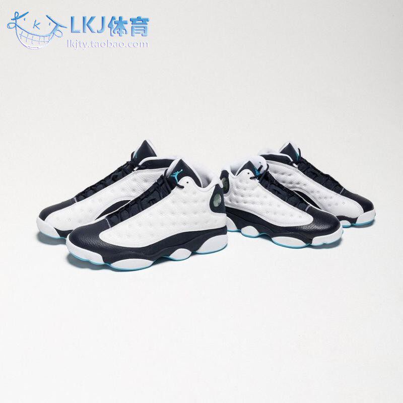 AJ13黑曜石白蓝男女篮球鞋