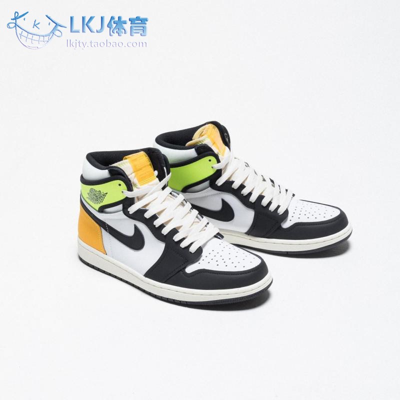 AJ1黑黄脚趾荧光绿白橙柠檬