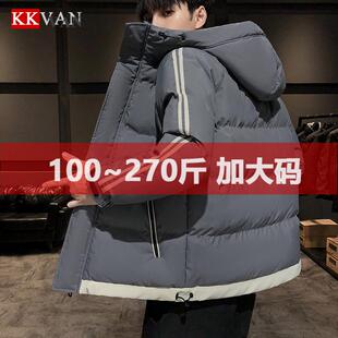 新款 棉服冬季 连帽加厚棉袄潮流面包服棉衣外套男 男士 250斤大码