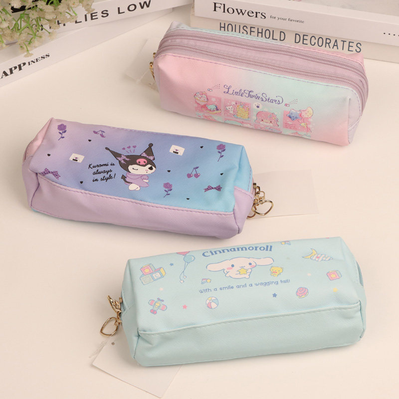 新款卡通动漫笔袋初高中女孩ins儿童小学生可爱双层PU文具铅笔盒