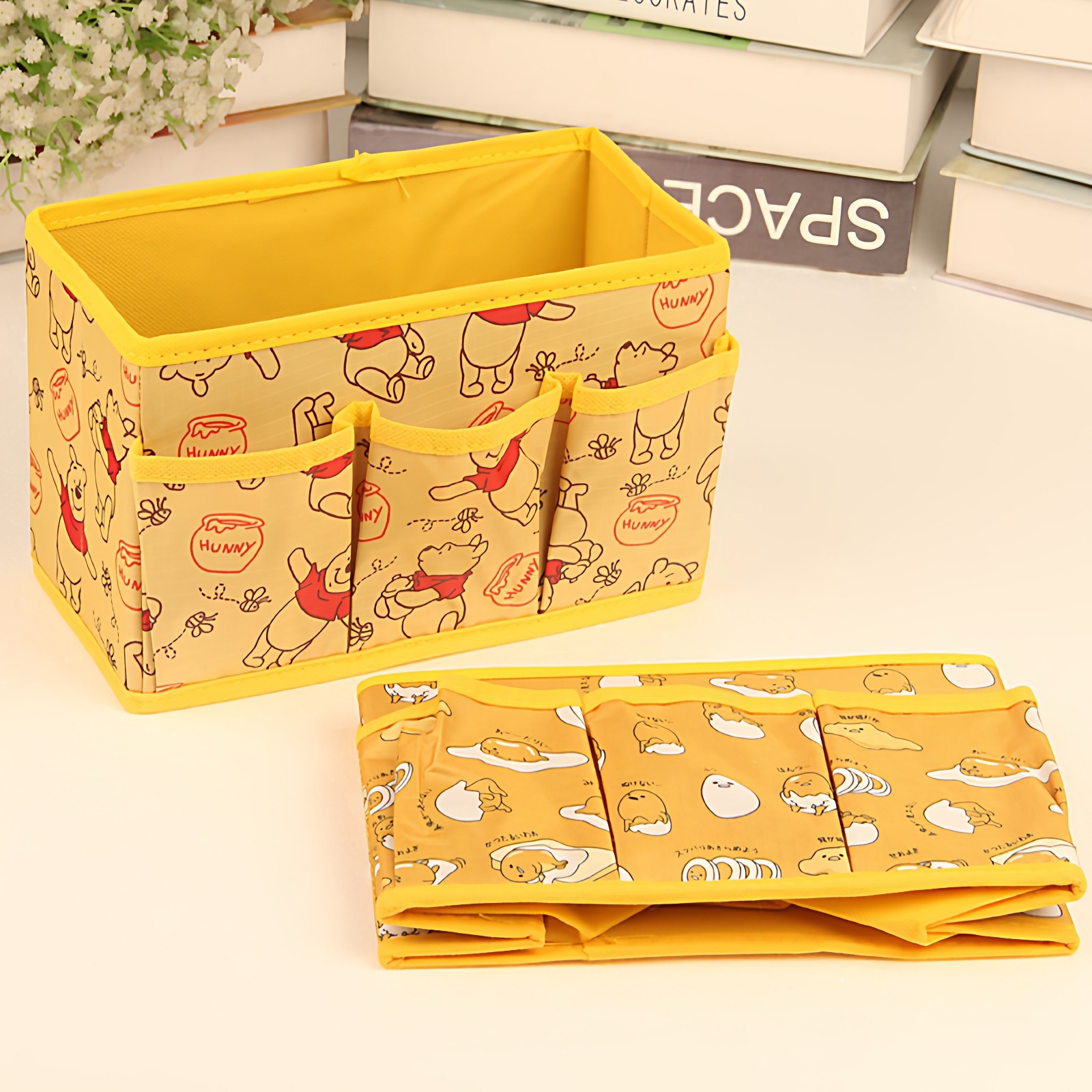 可爱日系卡通可折叠小化妆盒文具饰品分类桌面整理布收纳箱储物盒,收纳整理,桌面收纳盒,淘宝优惠券,粉丝福利购,淘宝优惠卷