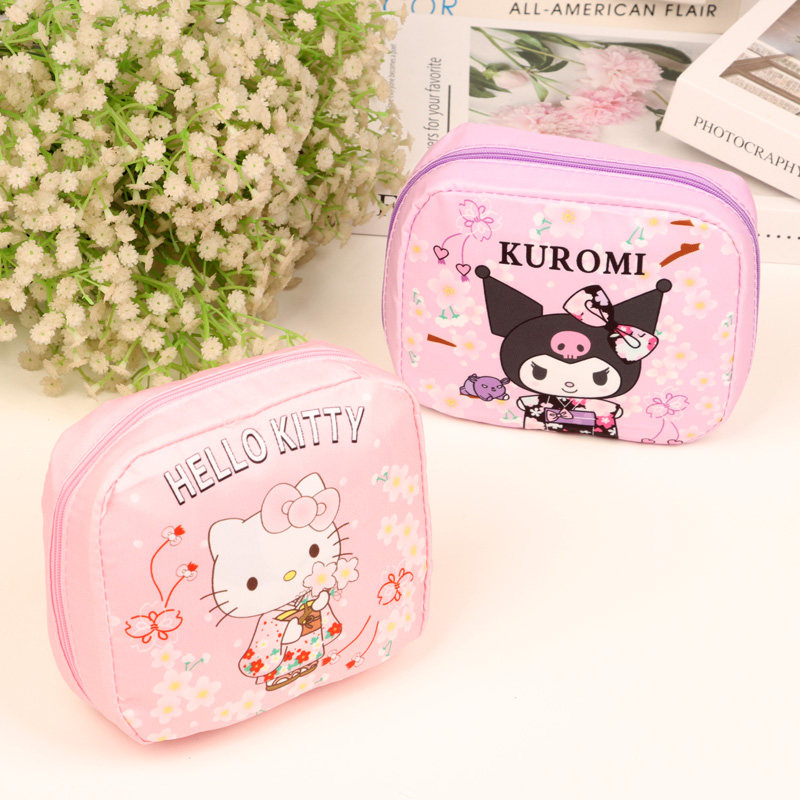姨妈巾卫生棉卡通库洛米收纳布包少女心学生可爱月事随身拉链袋子