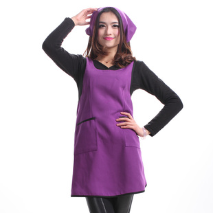 韩版围裙重庆小面工作服时尚酒店家政月嫂女款服务员围腰头巾套装