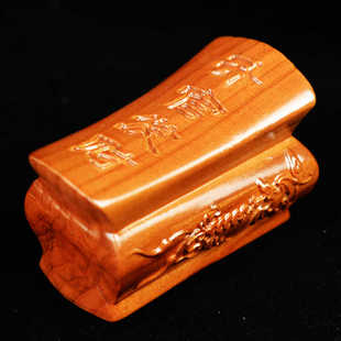 桃木雕刻升官发财手把件文玩男士随身盘玩把玩风水玄关桌面摆件