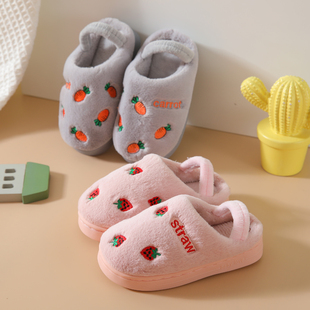 宝宝棉拖鞋男宝1-3岁6秋冬季居家室内防滑婴幼儿童毛拖鞋女孩包跟